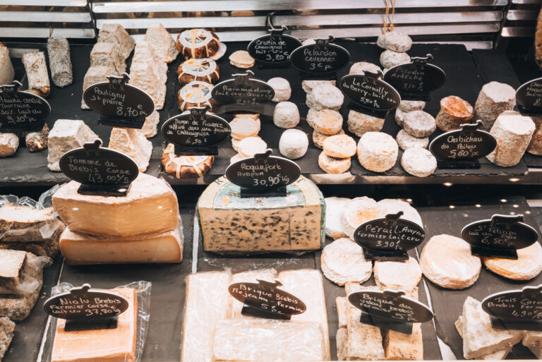 A selection of cheeses from the local market where Jen lives in France. It's one of the things I love about France.
