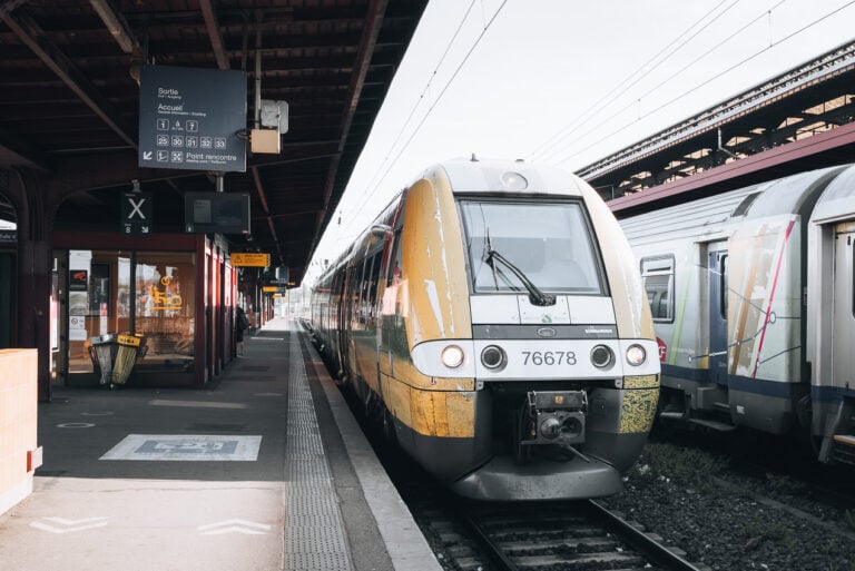 This is a TER train at Strasbourg's main station. It's one of the best ways to get around France without a car.