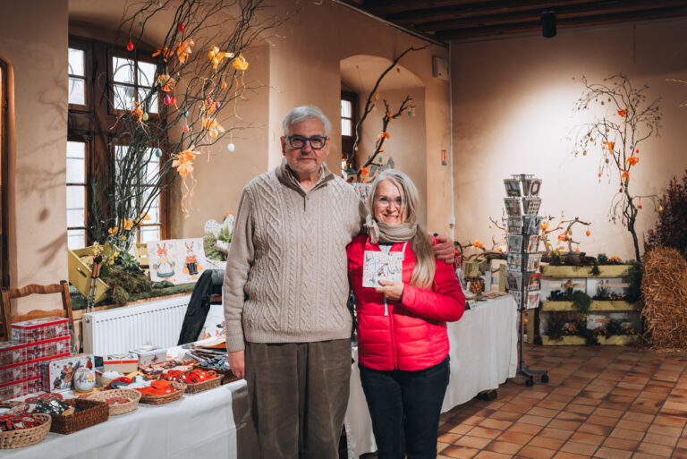 Guy Untereiner Posing with my Aunt in Turckheim. He produces some of the most incredible art and it shows by how hard he works.