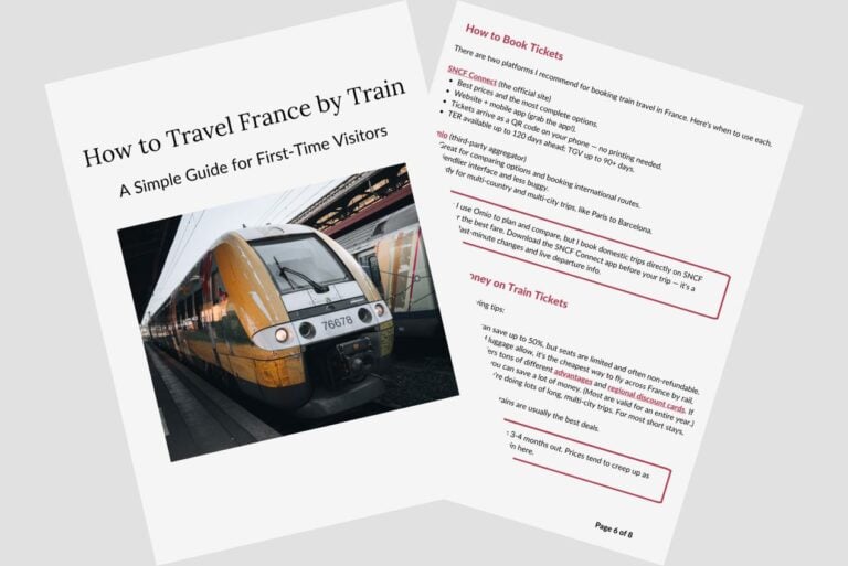 This is a printable guide on how to use the trains in France and you'll get a free copy if you subscribe to my newsletter.