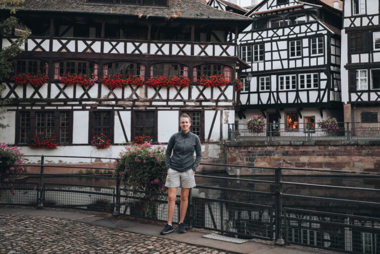 Jen Ciesielski in the La Petite France neighborhood of Strasbourg. The beautiful architecture is one of the many reasons why I love France.
