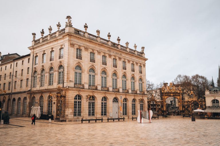 The Museum of Fine Arts in Place Stanislas in Nancy. It's a square stone building with decorative sculptures. It's one reason why Nancy is worth visiting.