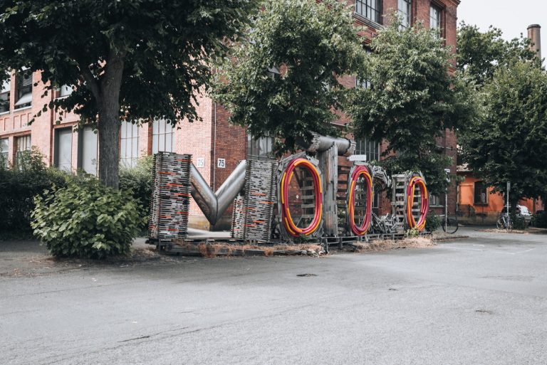 This is the Motoco Cultural Center in Mulhouse. It's was once an industrial center, but the area is coming back to life.